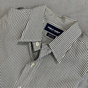 Polo Golf Ralph Lauren Lofting men's button down shirt, Sz. Lg., black/white